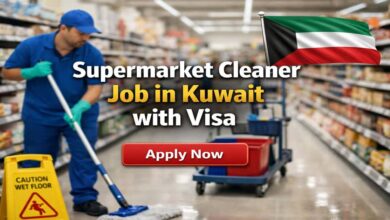 Supermarket Cleaner Job in Kuwait with Visa