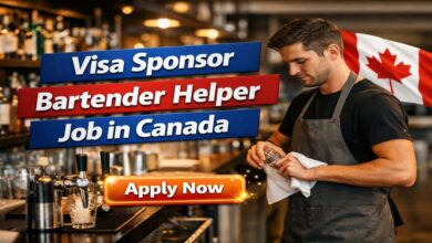 Visa Sponsor Bartender Helper Job in Canada