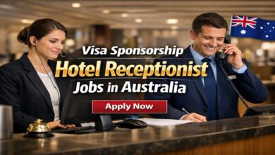 Visa Sponsorship Hotel Receptionist Jobs in Australia