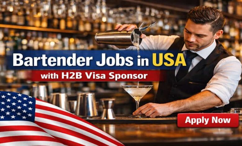 Bartender Jobs in USA with H2B Visa Sponsor