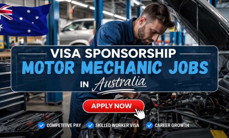 Visa Sponsorship Motor Mechanic Jobs in Australia