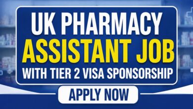 UK Pharmacy Assistant Job with Tier 2 Visa Sponsorship